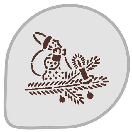 Sablon Plastic Rotund Decor Craciun - crenguta brad Ø 26 cm [1]