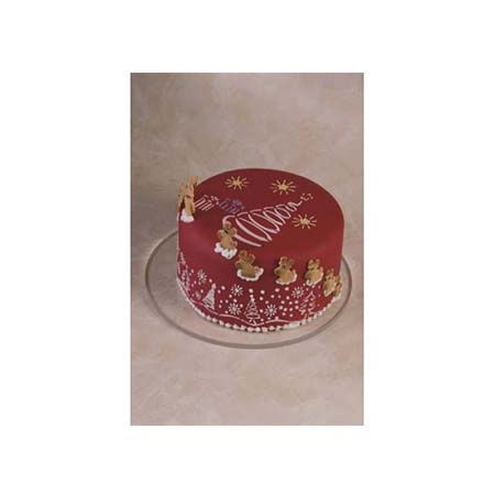 Sablon Plastic Rotund Decor Craciun cu Brad Ø 20 cm [2]