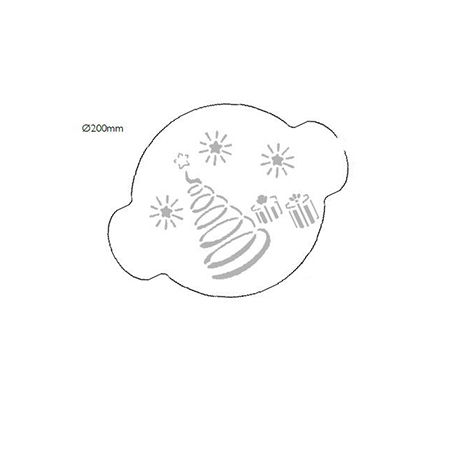 Sablon Plastic Rotund Decor Craciun cu Brad Ø 20 cm [1]