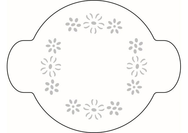 Sablon Plastic Rotund Decor Flori Ø 10 cm [1]