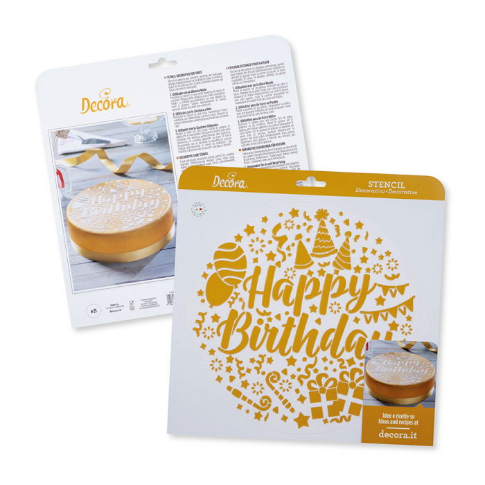 Sablon Plastic Rotund Decor Happy Birthday Ø 25 cm [3]