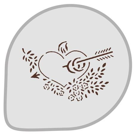 Sablon Plastic Rotund Decor Inima cu sageata Ø 26 cm [1]