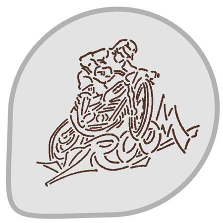 Sablon Plastic Rotund Decor Motociclist Ø 26 cm [1]