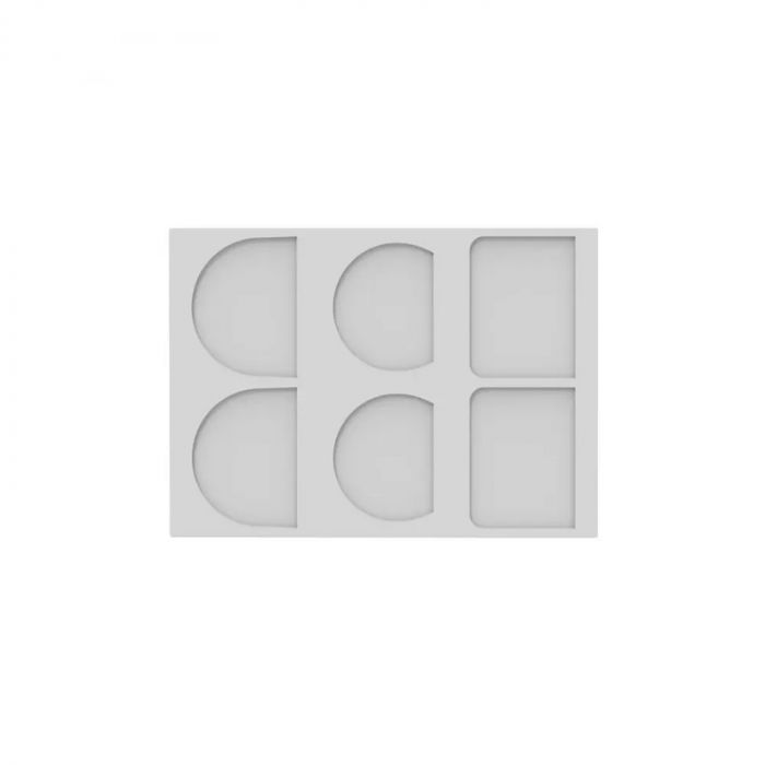 Sablon Silicon Capete Trunchi - 3 decoruri, 6 cavitati 9.6x7.3; 8.7x7; 9.6x7.3 x H 0.2 cm, 10-12-14 ml [1]