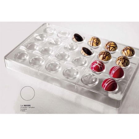 Semisfere Ø 2 cm - Matrita Policarbonat, 45 Praline Ciocolata [2]