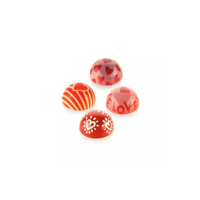 Semisfere Ciocolata Ø 3.1 x H 1.9 - Kit Matrita Titan 24 cavitati + 4 Stampile Décor Model Inimi [2]