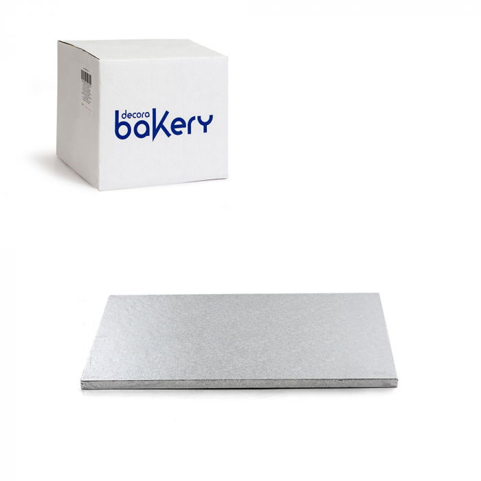 Set 10 Platouri Tort Dreptunghiulare Argintii, 30 x 20 x H 1.2 cm [1]