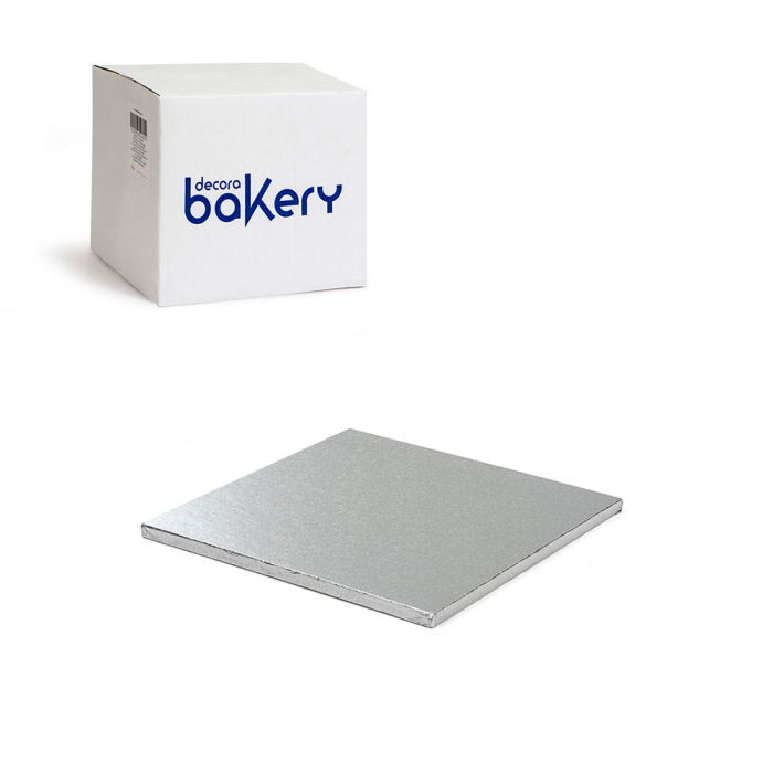 Set 10 Platouri Tort Patrate Argintii, 20 x 20 x H 1.2 cm [1]