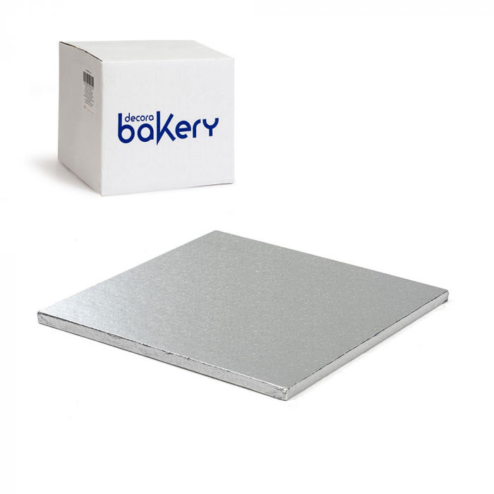 Set 10 Platouri Tort Patrate Argintii, 40 x 40 x H 1.2 cm [1]