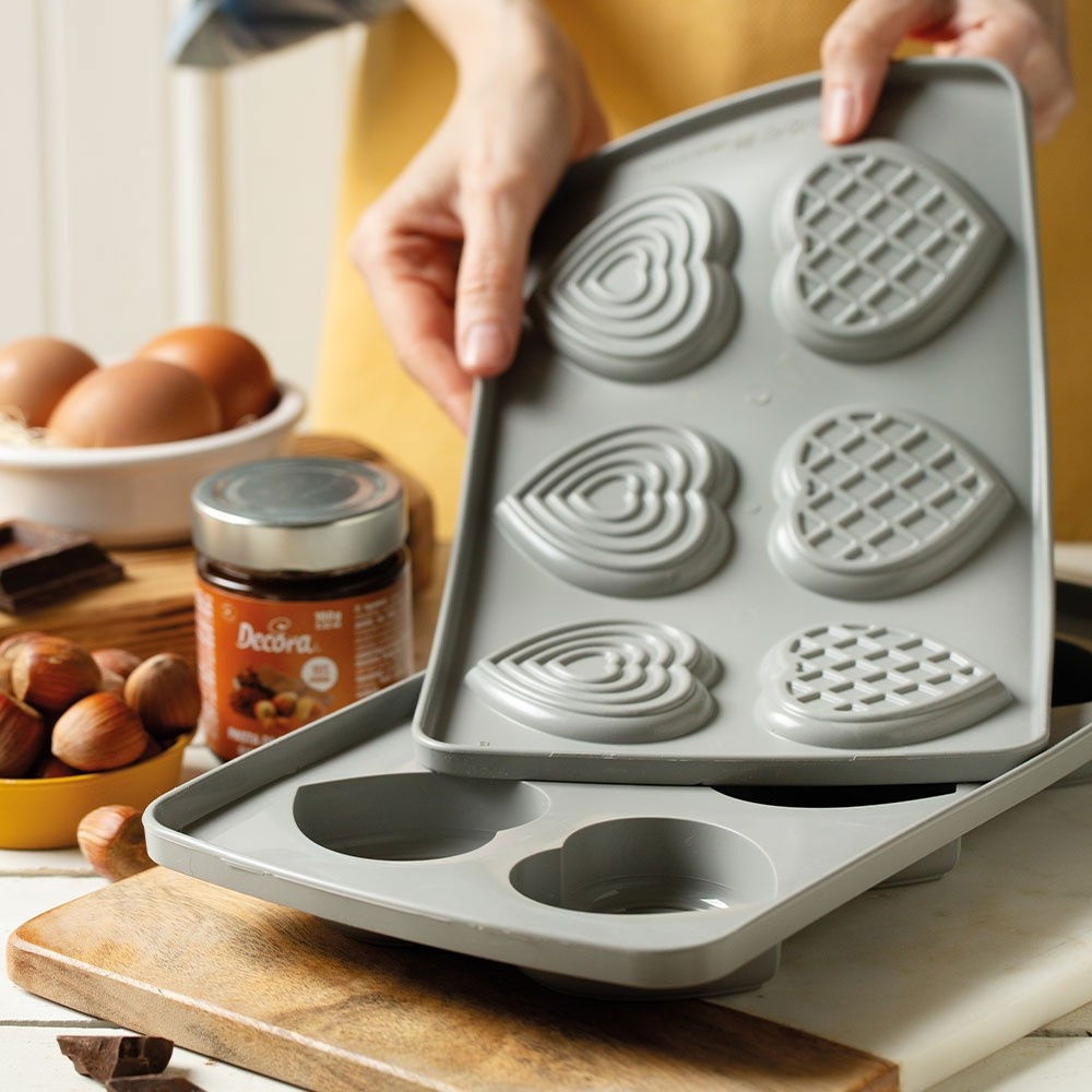 Set 2 Forme Silicon Inima 2 Modele 2.87 - 3 x 1.65 - 1.75 x H 0.1 - 3.5 cm, 6 cavitati [5]