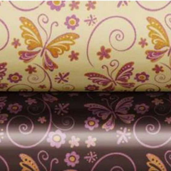 Set 24 Folii Transfer Ciocolata 4 Modele Flori si Fluturi 30 x 40 cm [4]