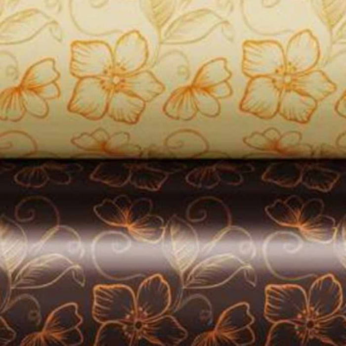 Set 24 Folii Transfer Ciocolata 4 Modele Flori si Fluturi 30 x 40 cm [2]