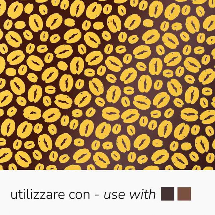 Set 30 Folii Transfer Decor Ciocolata Galben Boabe Cafea, 34 x 26.5 cm [1]