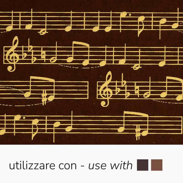 Set 30 Folii Transfer Decor Ciocolata Galben Note Muzicale, 34 x 26.5 cm [1]