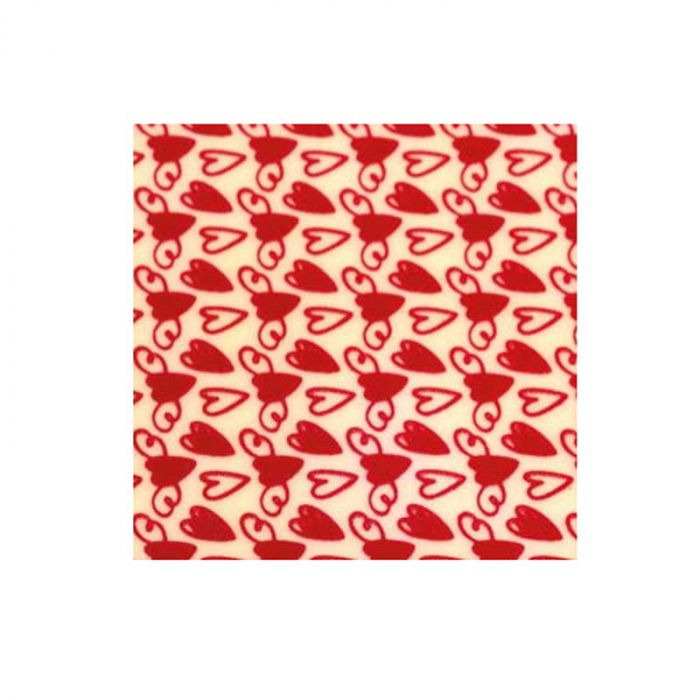 Set 30 Folii Transfer Decor Ciocolata Magenta Inimioare, 34 x 26.5 cm [1]