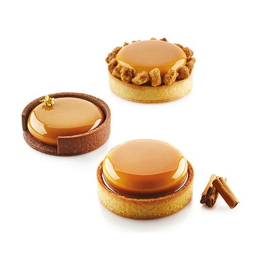 Set Tarte Ø 8 cm, 6 Rame Microforate + Forma Silicon 6 cavitati [2]