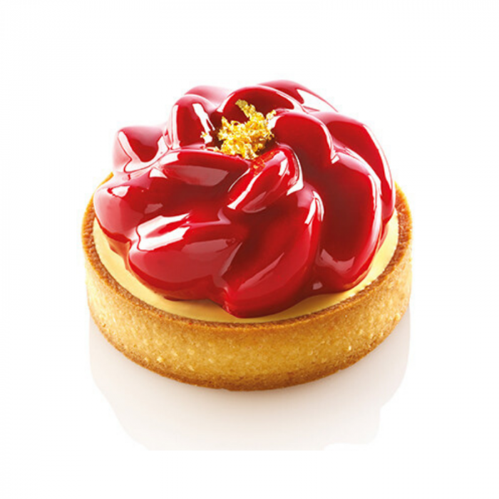 Set Tarte Ø 8 cm Floare, 6 Rame Microforate + Forma Silicon 6 Cavitati [3]