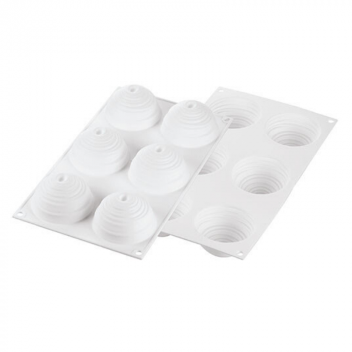 Set Tarte Ø 8 cm Montblanc, 6 Rame Microforate + Forma Silicon 6 Cavitati [7]