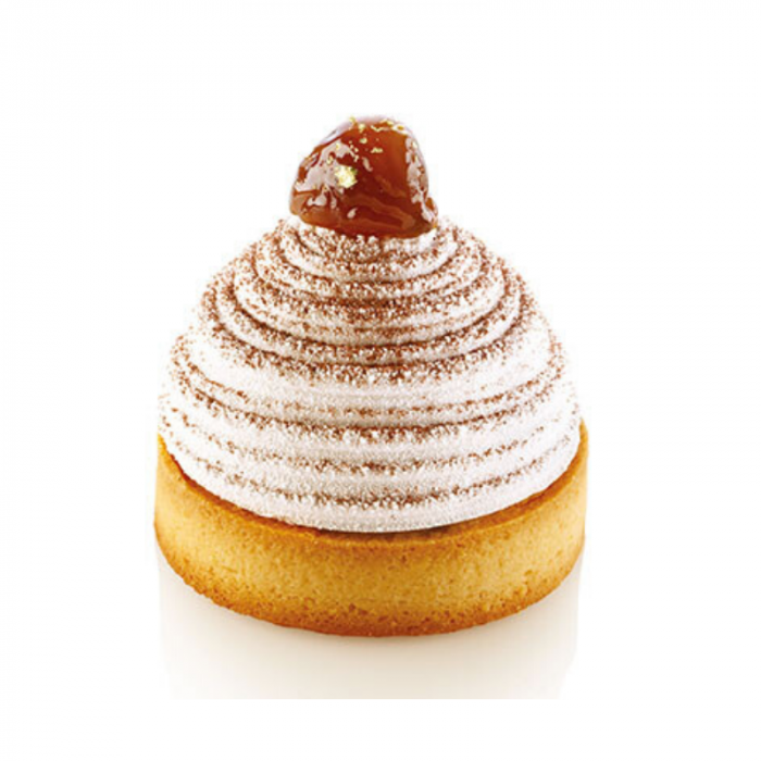 Set Tarte Ø 8 cm Montblanc, 6 Rame Microforate + Forma Silicon 6 Cavitati [3]