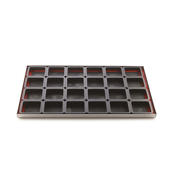 Set Tarte 8 x 8 cm, 6 Rame Microforate + Forma Silicon 6 cavitati [4]