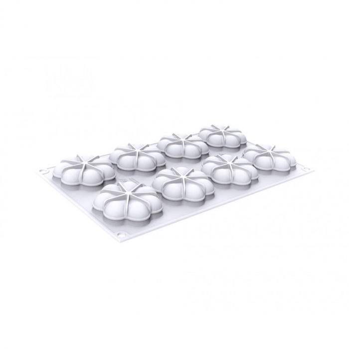 Set Tarte Blossom Ø 7 x H 2 cm, 8 Rame Microforate + Forma Silicon 8 cavitati [3]