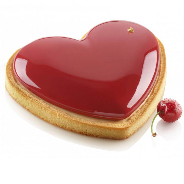 Set Tarte Inima 20.5 x 19 x H 2 cm, 1 Rama Microforata + Forma Silicon 460 ml [1]