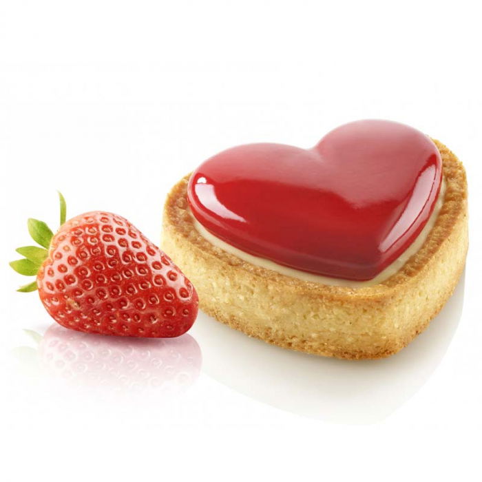 Set Tarte Inima 8 x 7 x H 2 cm, 6 Rame Microforate + Forma Silicon 8 cavitati 30 ml [1]