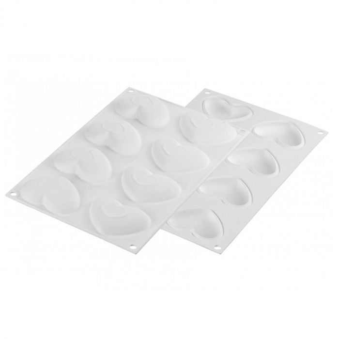 Set Tarte Inima 8 x 7 x H 2 cm, 6 Rame Microforate + Forma Silicon 8 cavitati 30 ml [5]