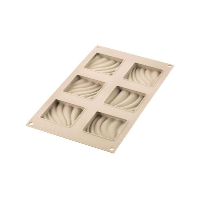 Set Tarte Sand 8 x 8 x H 2 cm, 6 Rame Microforate + Forma Silicon 6 Cavitati [6]