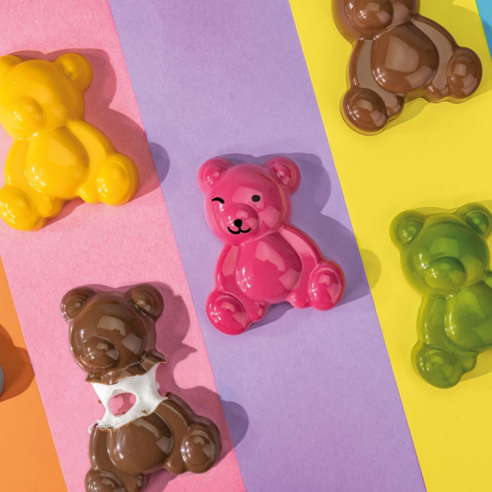 Snack Ciocolata 8 x 6.45 x H 2.25 cm - Matrita Policarbonat Urs, 6 cavitati, 56 gr [2]