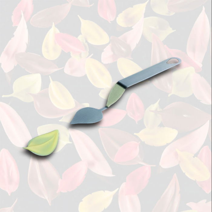 Spatula Inox Decor Ciocolata - Frunza model A, 4x3 cm [1]