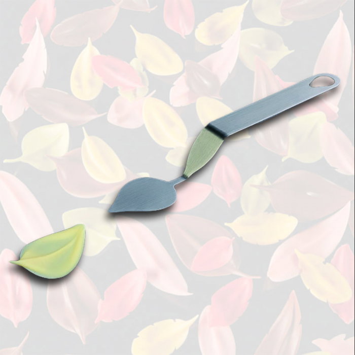 Spatula Inox Decor Ciocolata - Frunza model A, 6x4.4 cm [1]