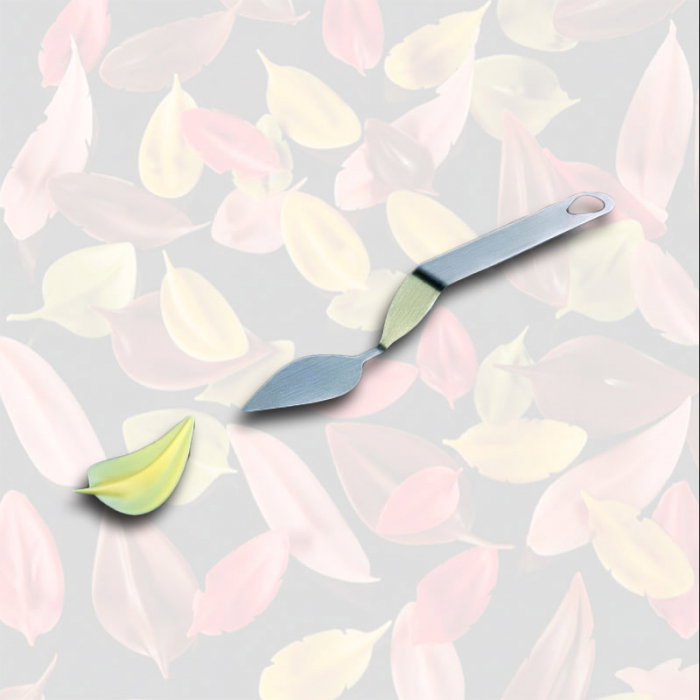Spatula Inox Decor Ciocolata - Frunza model B, 6x3 cm [1]