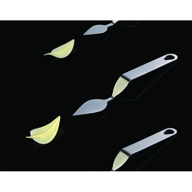 Spatula Inox Decor Ciocolata - Frunza model B, 8x4 cm [5]