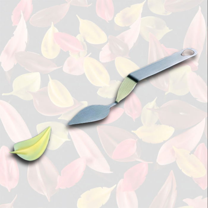 Spatula Inox Decor Ciocolata - Frunza model B, 8x4 cm [1]