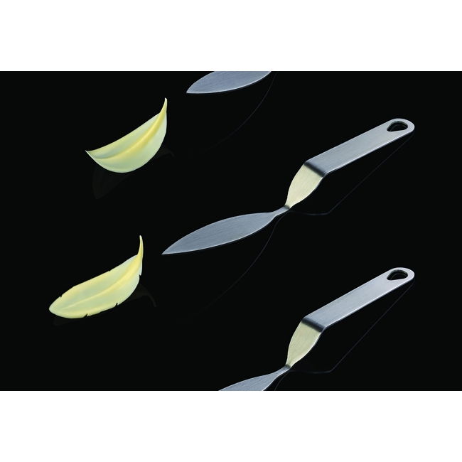 Spatula Inox Decor Ciocolata - Pene / Fulgi, 10x2.4 cm [7]