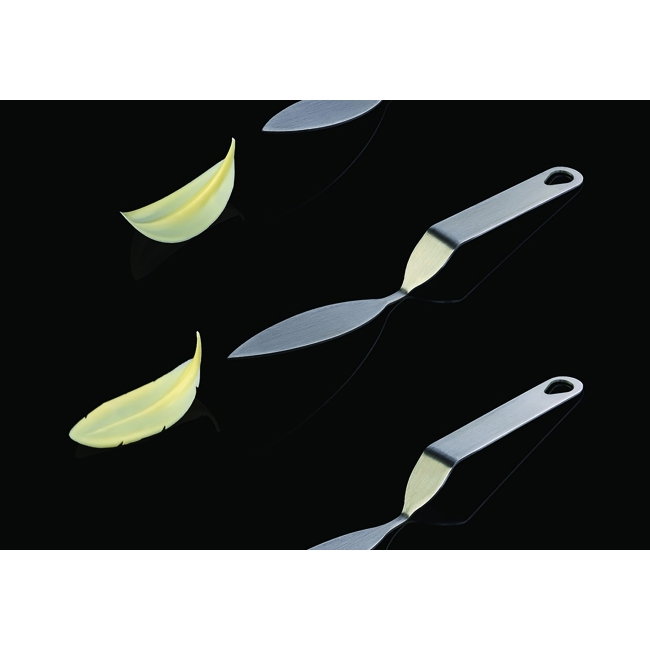 Spatula Inox Decor Ciocolata - Pene / Fulgi, 6x2 cm [7]