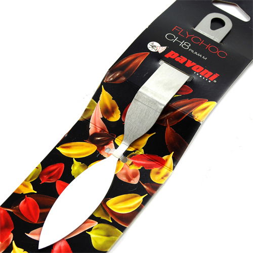 Spatula Inox Decor Ciocolata - Pene / Fulgi, 8x2.3 cm [5]