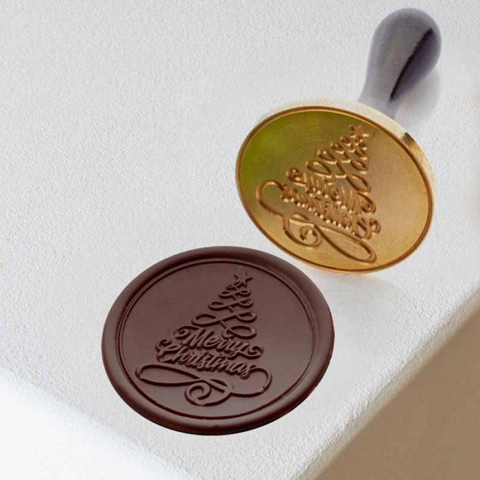 Stampila pentru Sigiliu Decoruri Ciocolata Model Craciun Ø 6 cm [1]