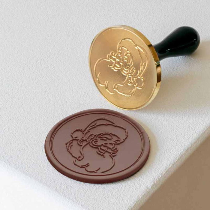 Stampila pentru Sigiliu Decoruri Ciocolata Model Mos Craciun Ø 6 cm [1]