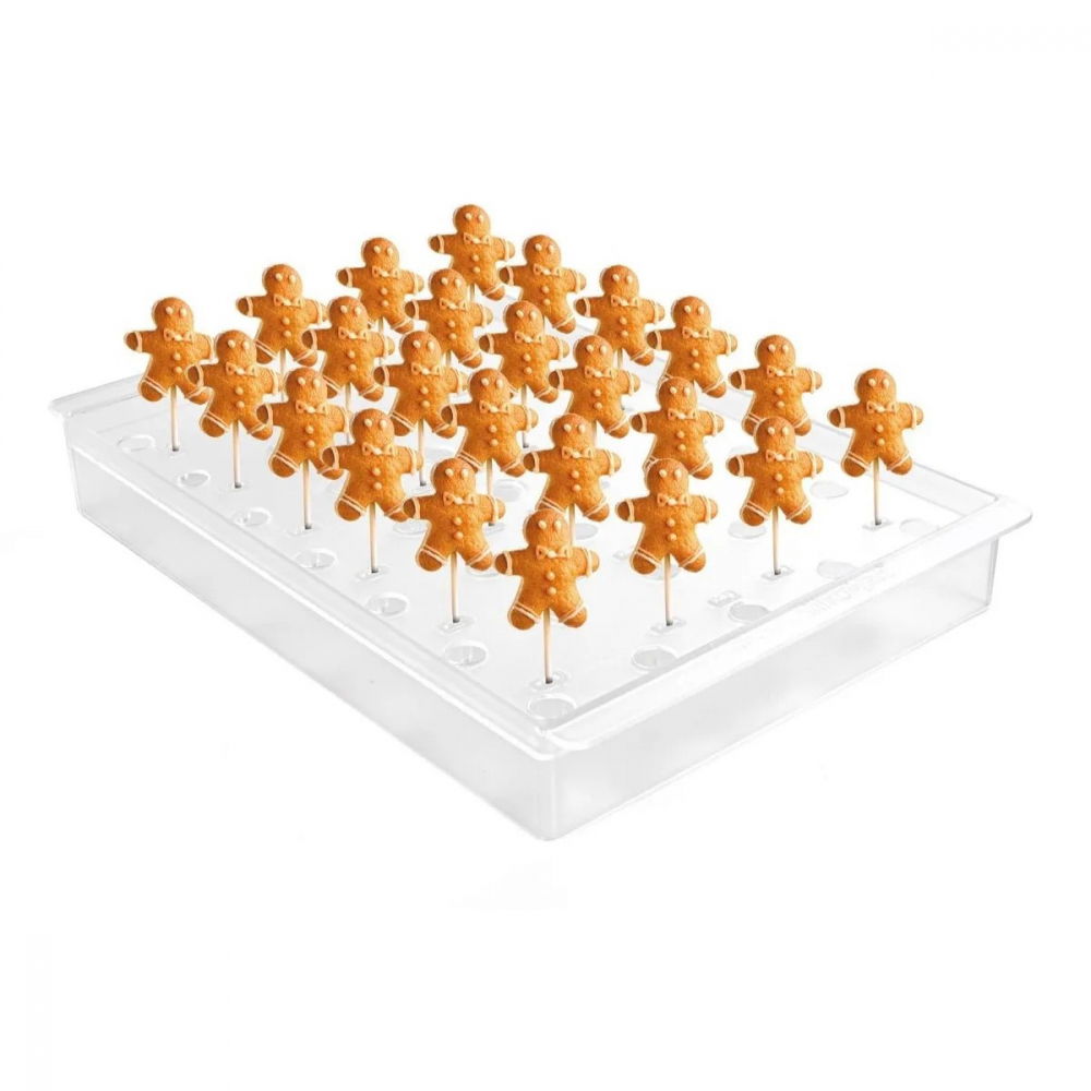 Suport 24 Produse pe Bastonase, 36 x 23.5 x H 4.8 cm, Plastic Transparent [2]