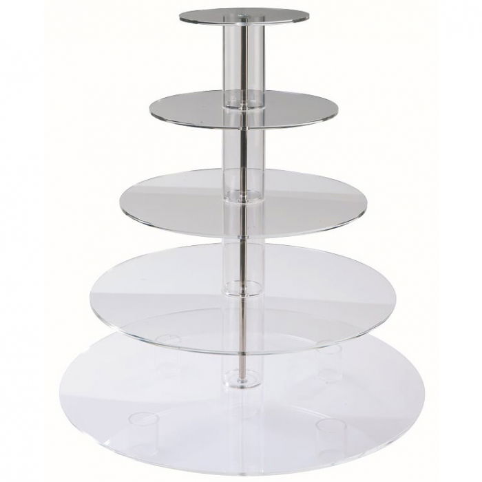 Suport Bufet 5 Etaje, Plexiglas Transparent, Ø 50 x H 53 cm [1]