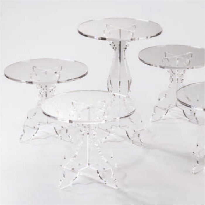 Suport Bufet Cristal Baroc, Plexiglas Transparent, Ø26xH35cm [3]