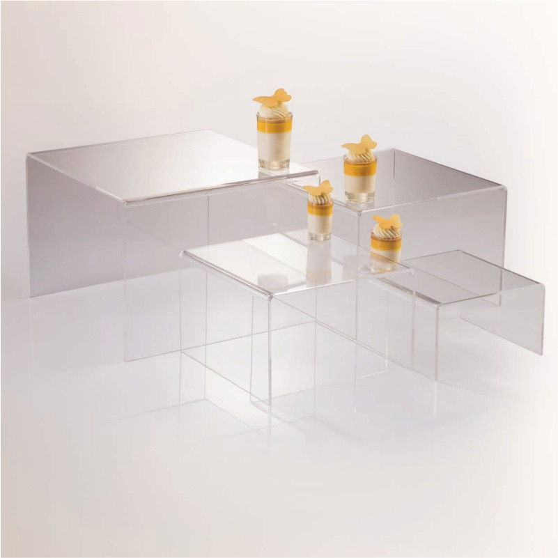 Suport Bufet Modular 4 Trepte, Plexiglas Transparent, H 12 - 26 cm [3]