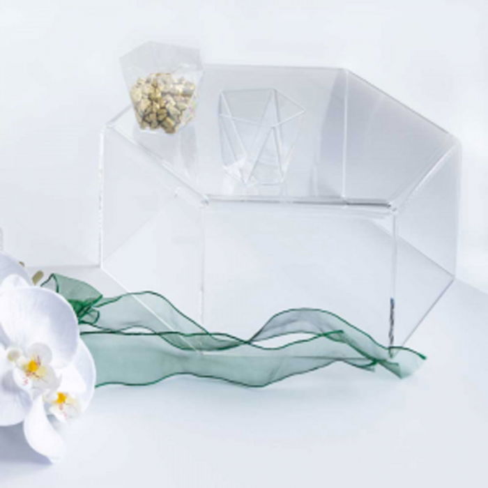 Suport Bufet Plexiglas Transparent Hexagon Mosaic Ø 24 x H 12.5 cm [2]