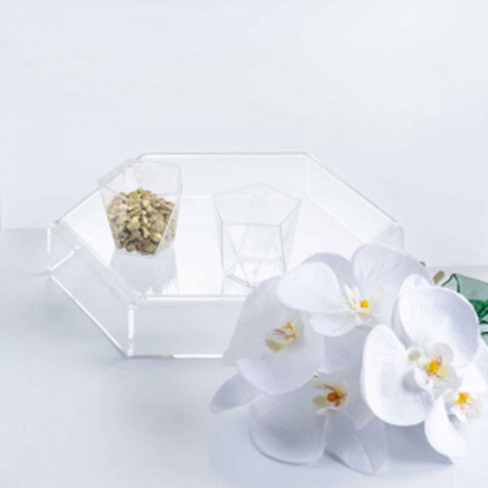 Suport Bufet Plexiglas Transparent Hexagon Mosaic Ø 24 x H 4.6 cm [2]