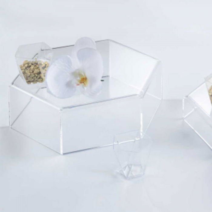 Suport Bufet Plexiglas Transparent Hexagon Mosaic Ø 24 x H 8.5 cm [2]