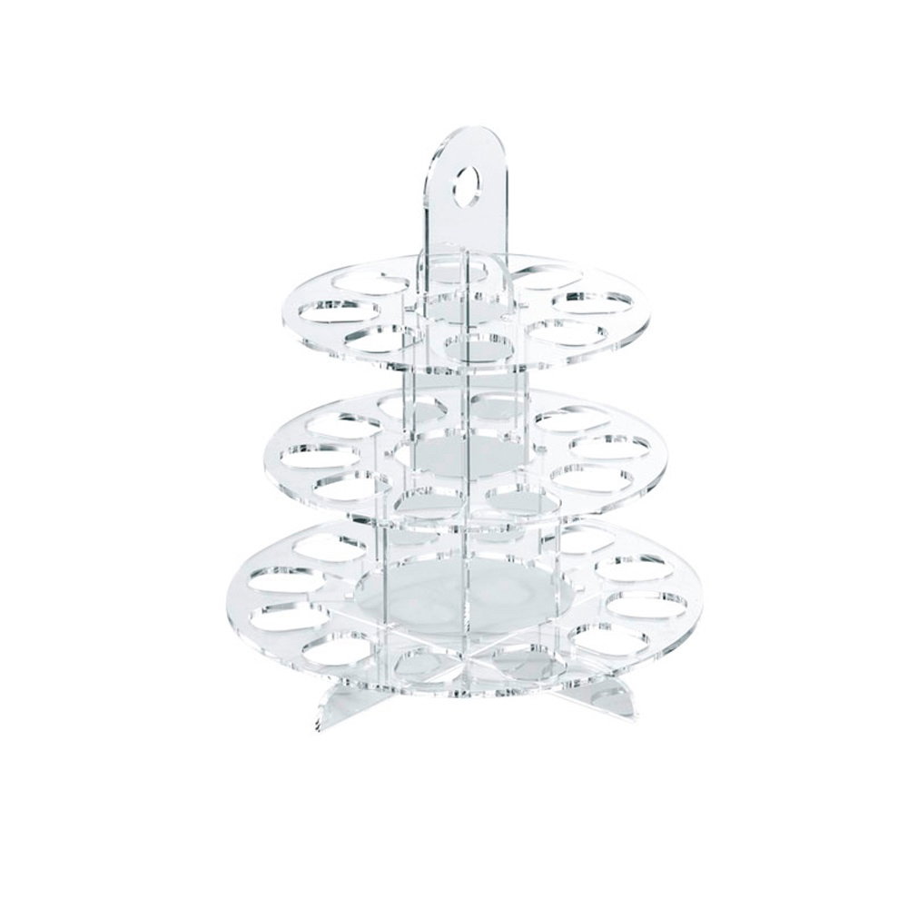 Suport Macarons 3 Etaje, Plexiglas Transparent, Ø 24 x H 28 cm [1]