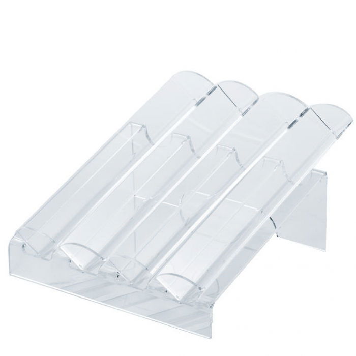 Suport Macarons 4 Coloane Inclinate, Plexiglas Transparent, 33 x 27 x H 14.5 cm [1]