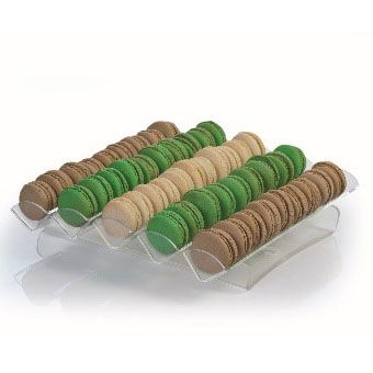 Suport Macarons 5 Coloane Orizontale, Plexiglas Transparent, 33 x 31 x H 6.5 cm [1]